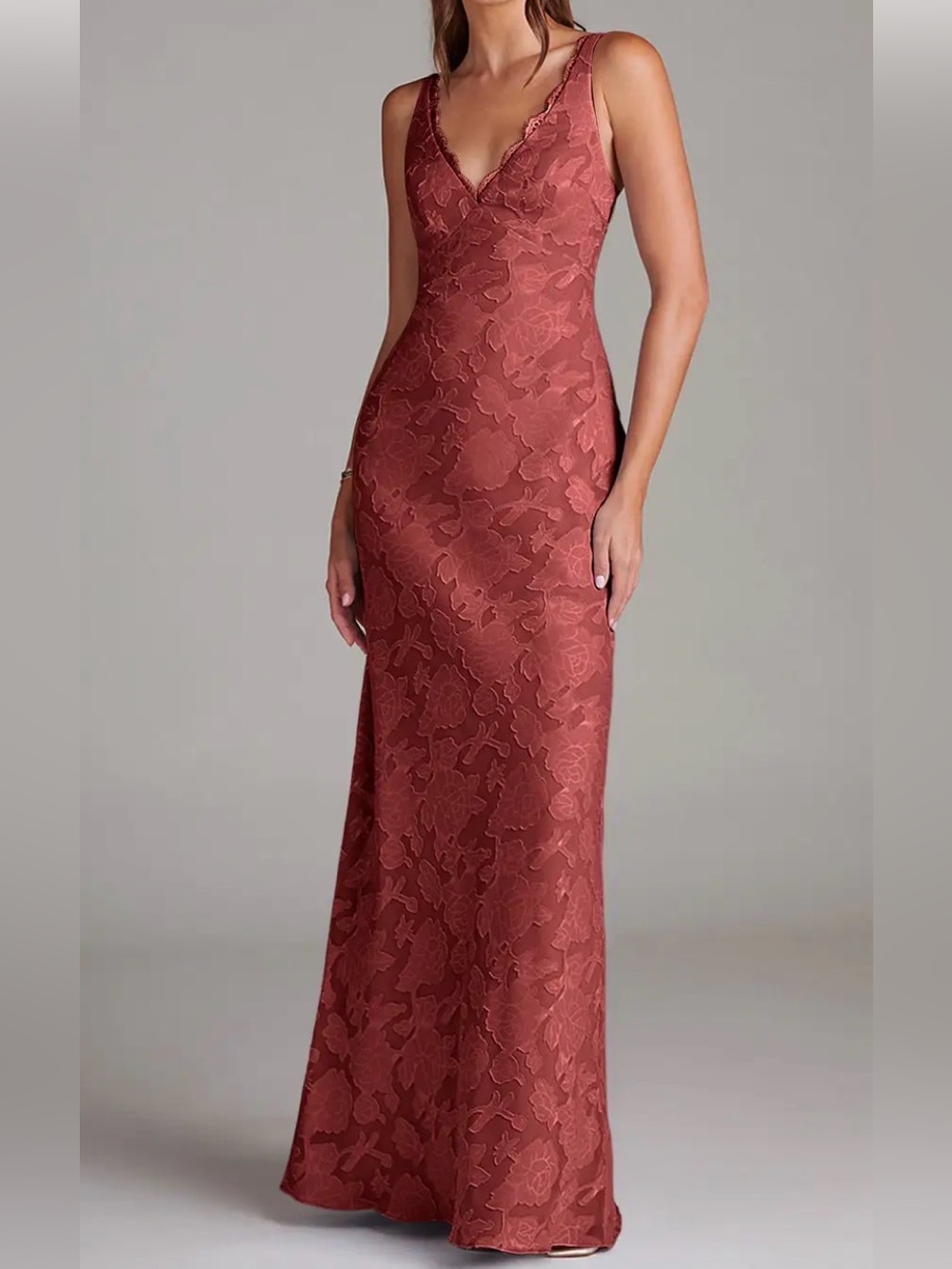 Azazie Tianna Terracotta Formal Maxi Dress Size 10 NWT